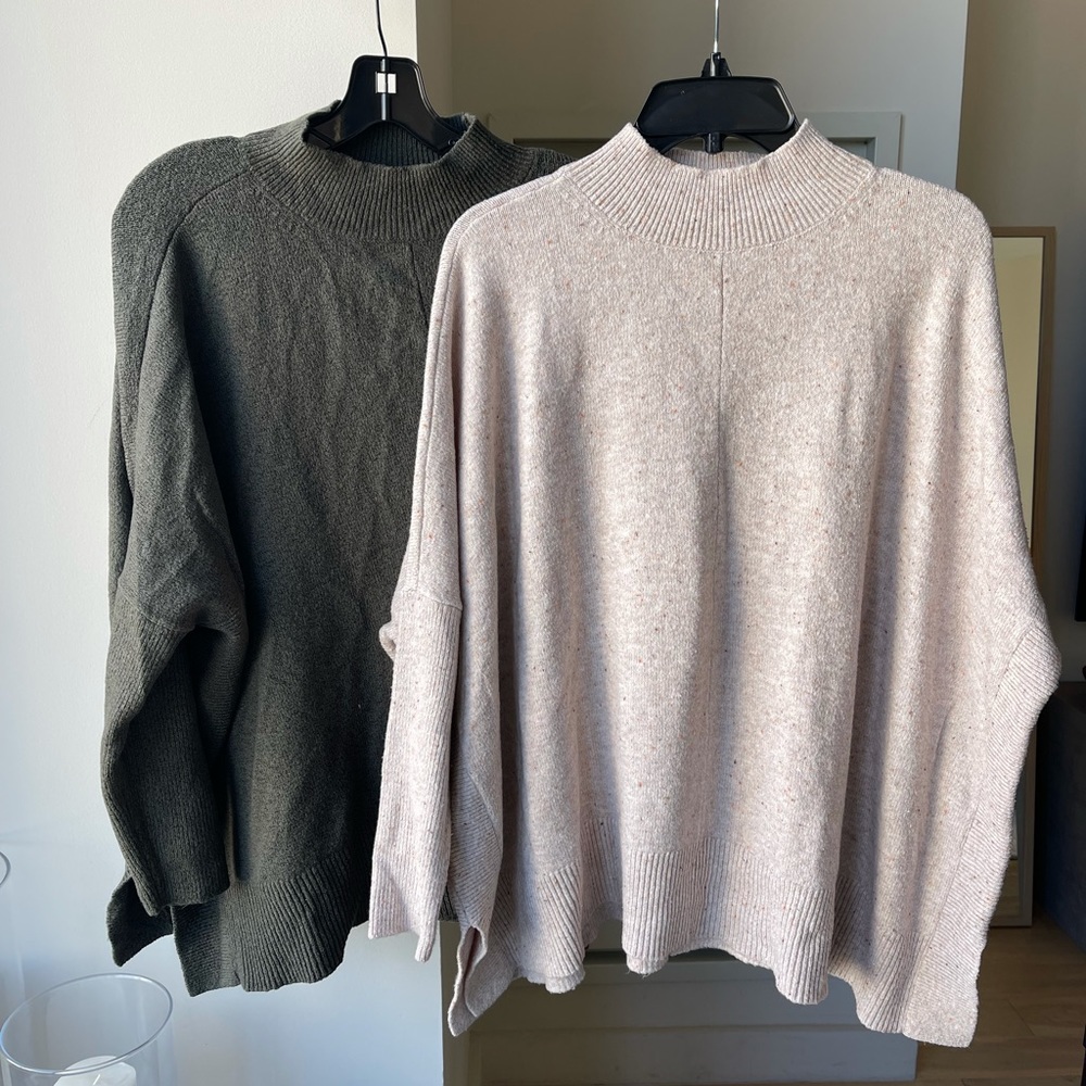 2 for 1 - LOFT Poncho Style Sweaters - Size L